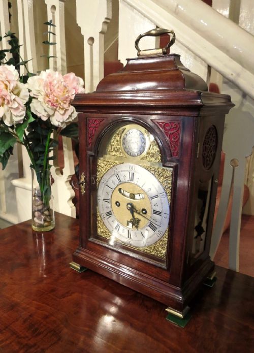 18th Century Quarter-repeating Mahogany Bracket Clock