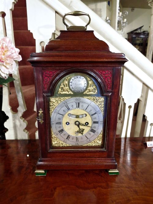 fig 1. 18TH CENTURY QUARTER-REPEATING MAHOGANY BRACKET CLOCK