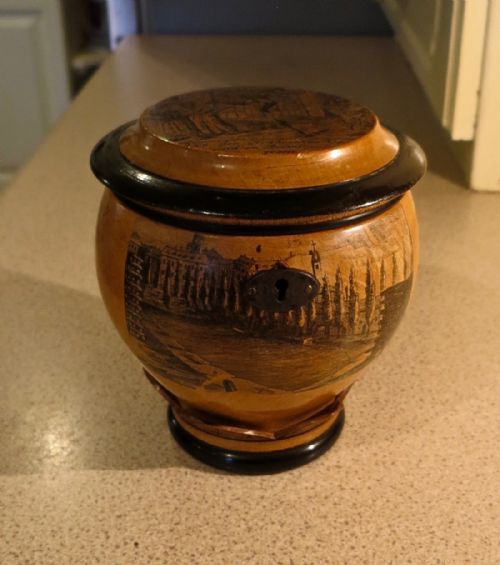 Rare Urn-shaped and Carved Tea Caddy