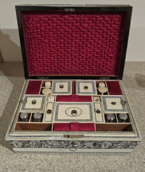 fig 1. FULLY FITTED VIZAGAPATAM SEWING BOX