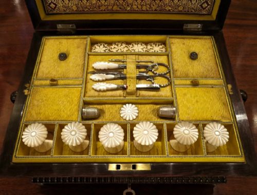 Nicely Fitted Regency Period Sewing Box