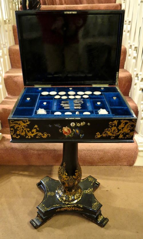 Fully Fitted Papier Maché Sewing Table
