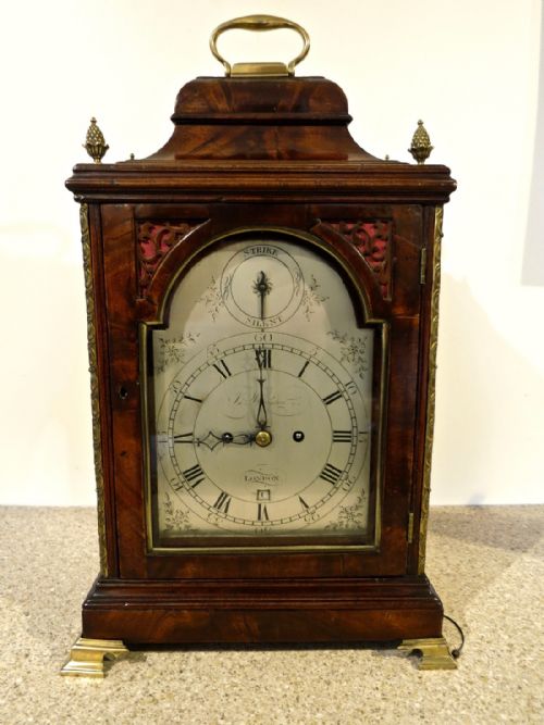 English Mahogany Verge Bracket Clock