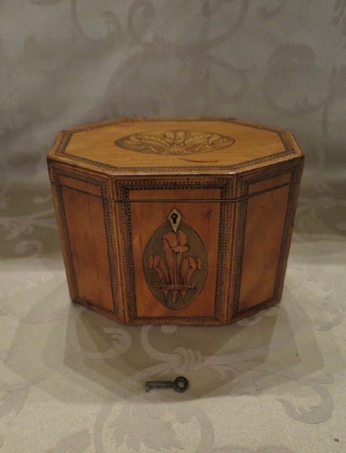 Sheraton Inlaid Satinwood Tea Caddy