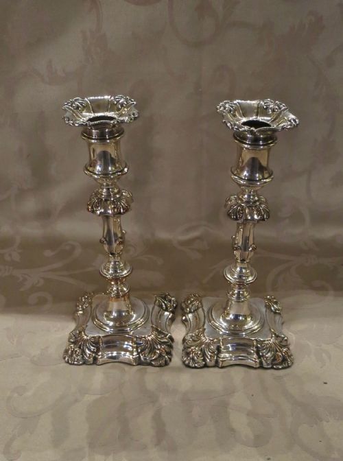 Good Pair of Old Sheffield Plate Candlesticks