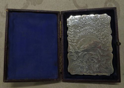 A Good Engraved Silver Card Case