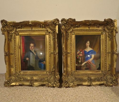 Charming Pair of Regency Oil Portraits