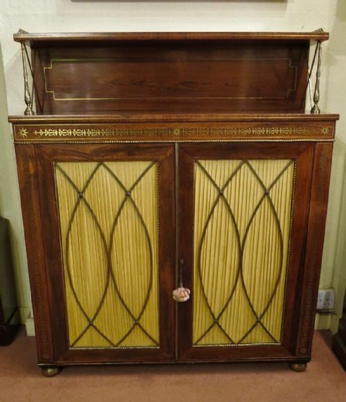 fig 1. REGENCY BRASS-INLAID ROSEWOOD CHIFFONIER