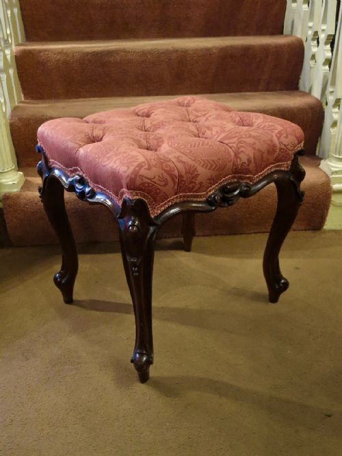 An Attractive Victorian Upholstered Stool