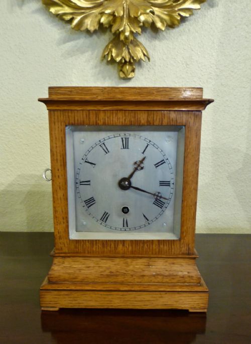 Mid-19th Century Honey-oak "Four-glass" Clock