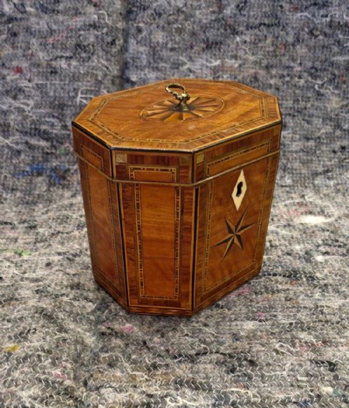 Pretty Sheraton Period Tea Caddy