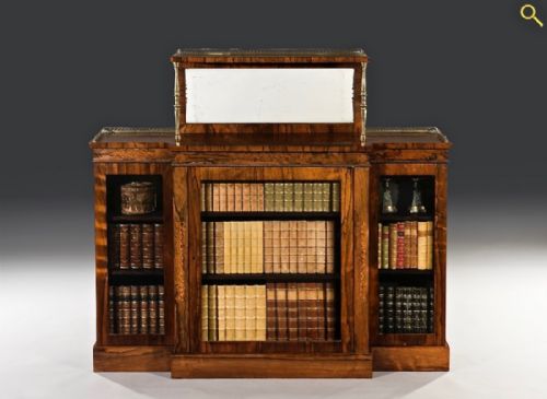 George IV Rosewood Library Bookcase/cabinet