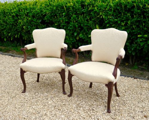 Pair Hellplewhite Style Library Chairs