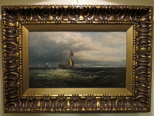 Marine Oil on Canvas: Portsmouth Harbour