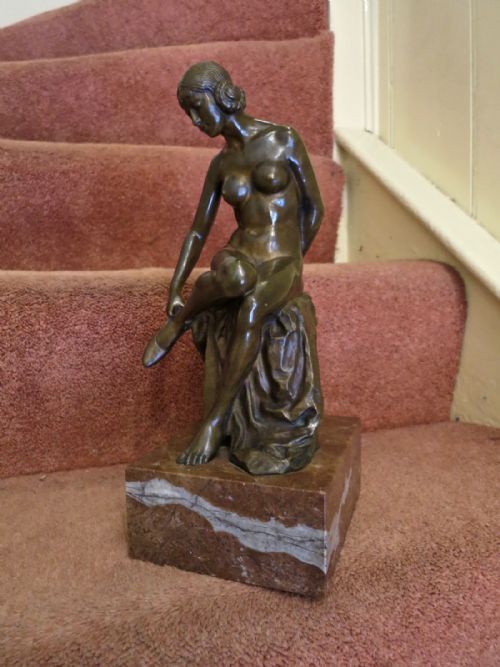 Art Deco Bronze Seated Nude