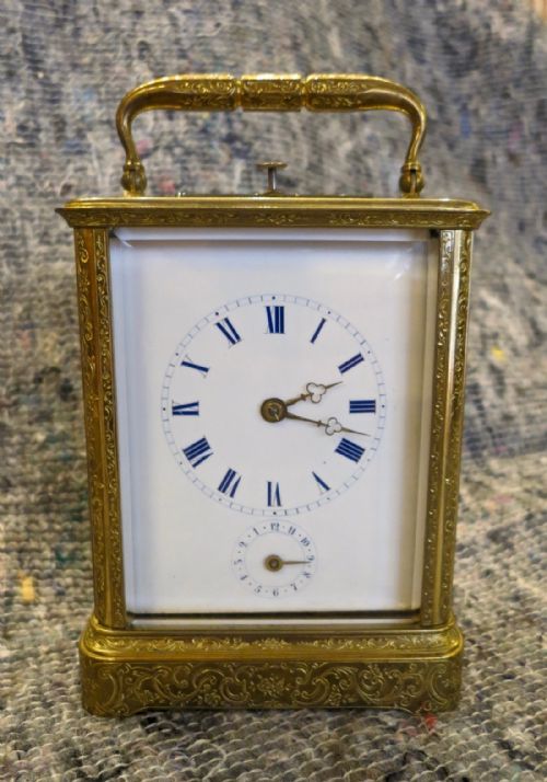 Early Engraved French Carriage Clock