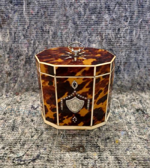 18th Century Tortoiseshell Tea Caddy