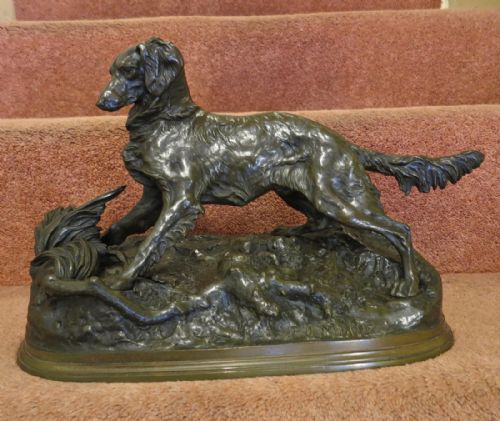 fig 1. FINE ANIMALIER BRONZE IRISH SETTER BY P.J.MENE