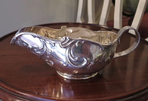 Unusual Glasgow School  Silver Sauce Boat