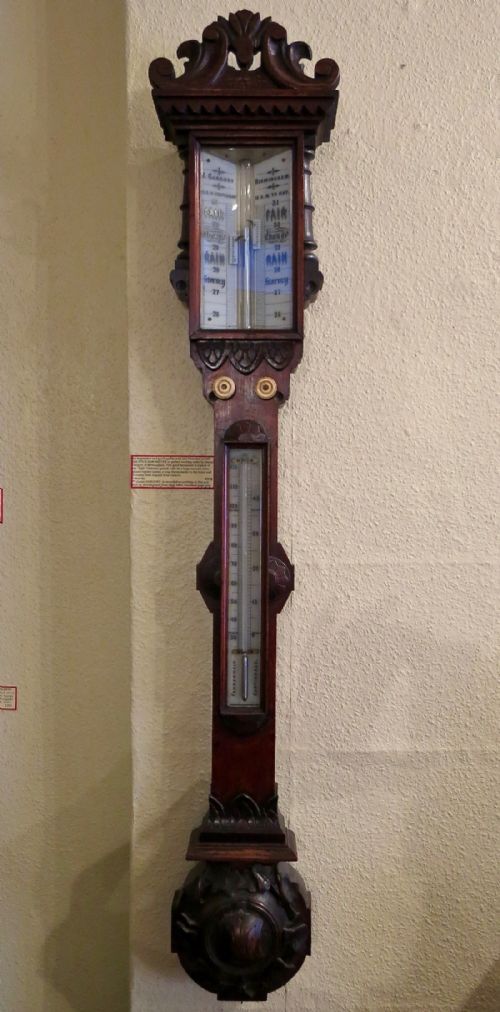 Handsome Victorian Oak Stick Barometer