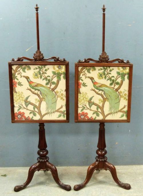 Fine Pair of Polescreens by Gillows of Lancaster