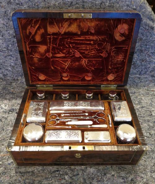 Fine Silver-fitted Lady's Dressing & Jewellery Box