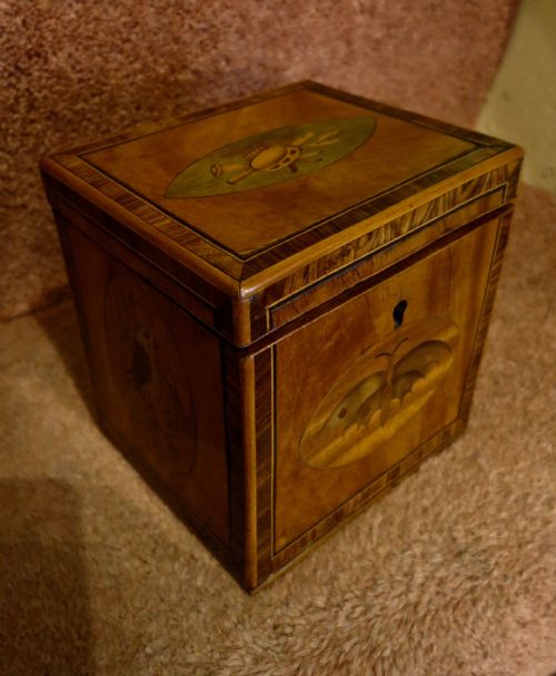 Pretty Inlaid Sheraton Period Tea Caddy