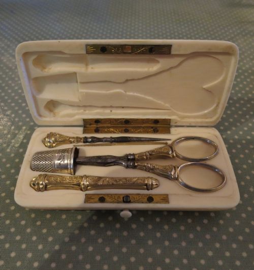 Fully Fitted Ivory Etui or Necessaire