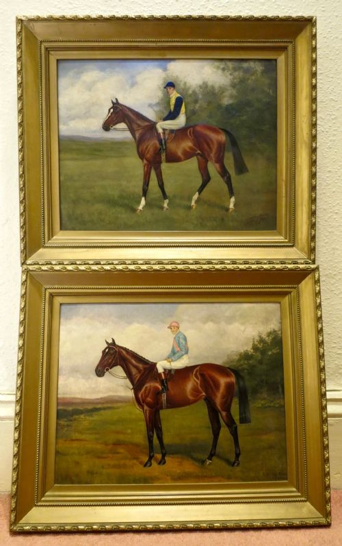 Pair of 19th Century Horseracing Oil Paintings