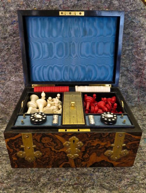 Fitted Burr Walnut Games Compendium