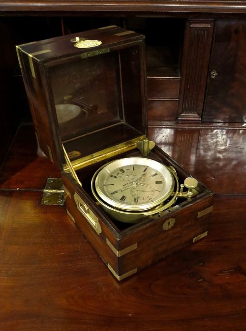 19th Century Mahogany Marine Chronometer
