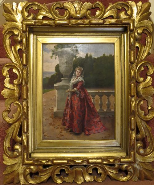 "The Red Gown" by Henri Lesur.