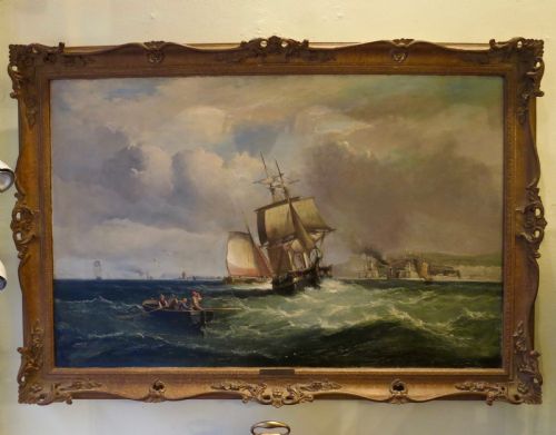 Clarkson Stanfield (?) Large Marine Oil Painting...