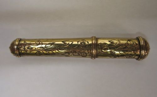 French Engraved Gold Needle Case