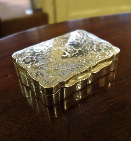 Engraved Silver Snuff (Or Pill) Box