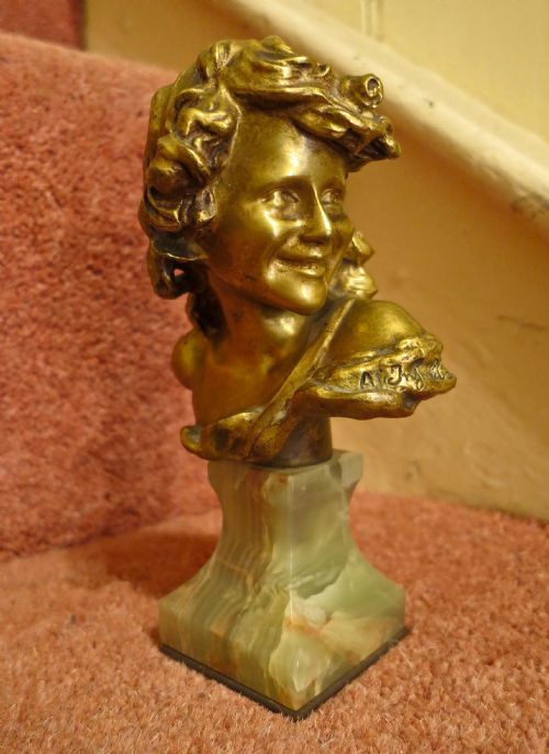 Gilt Bronze Sculpture of a Happy Girl