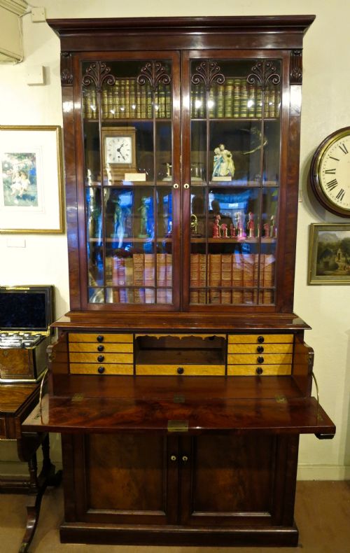 fig 1. A FINE REGENCY SECRETAIRE-BOOKCASE