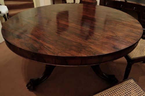 Large Rosewood Circular Dining Table
