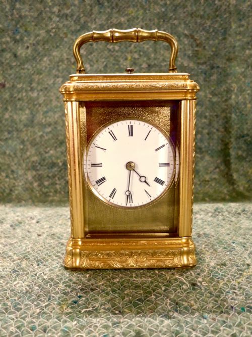 Engraved Gorge Carriage Clock by Soldano
