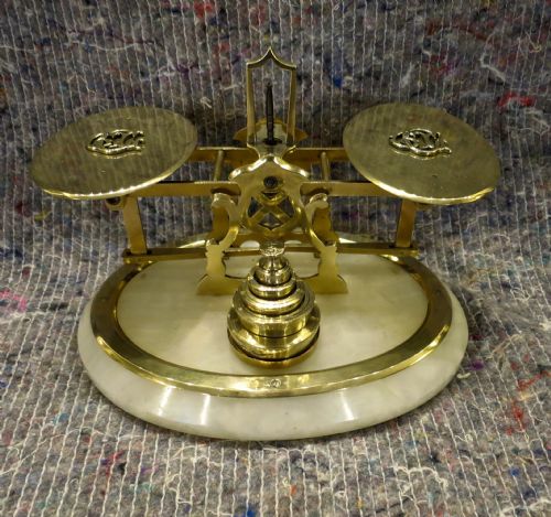 Brass & Onyx Postal Scales & Weights