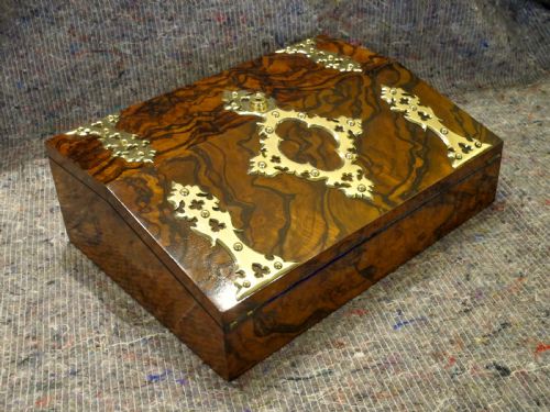 Fine Brass-bound Walnut Writing Box