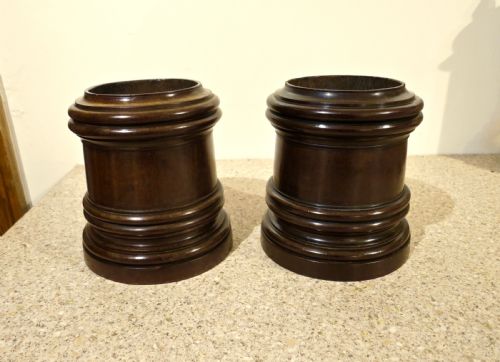 Pair of Cuban Mahogany Treen Bottle Stands.