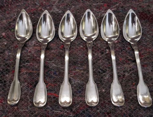 Cased Set of 6 French Silver Teaspoons