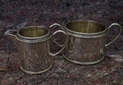 Solid Silver Cream Jug & Sugar Basin