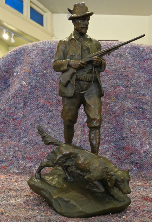 Bronze Hunstman with His Pointer