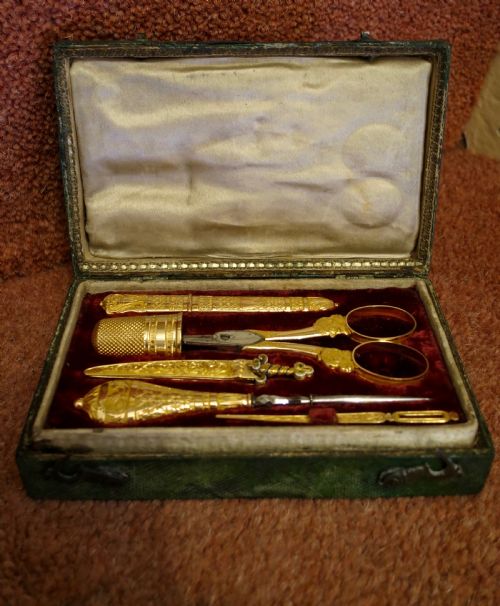 George III Shagreen and Gold Etui