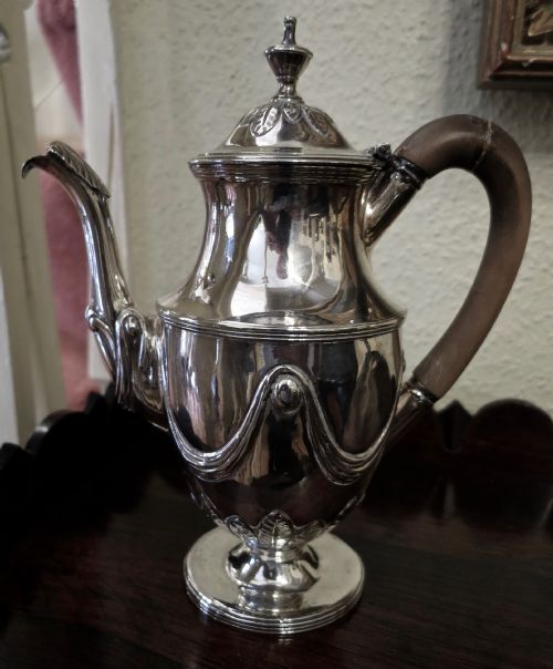 George III Solid  Silver Chocolate Pot