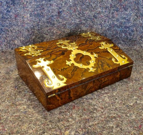 Burr Walnut Gilt Brass Mounted Writing Box