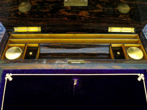fig 1. BURR WALNUT GILT BRASS MOUNTED WRITING BOX