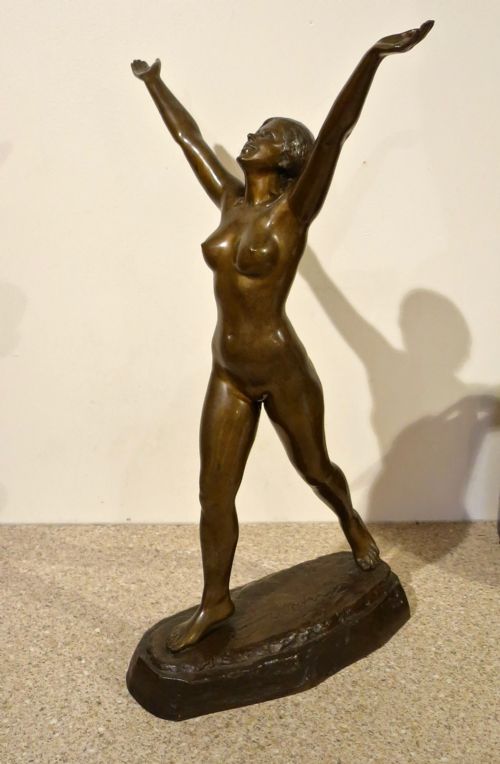 fig 1. GORGEOUS ART NOUVEAU BRONZE BY EMIL FUCHS